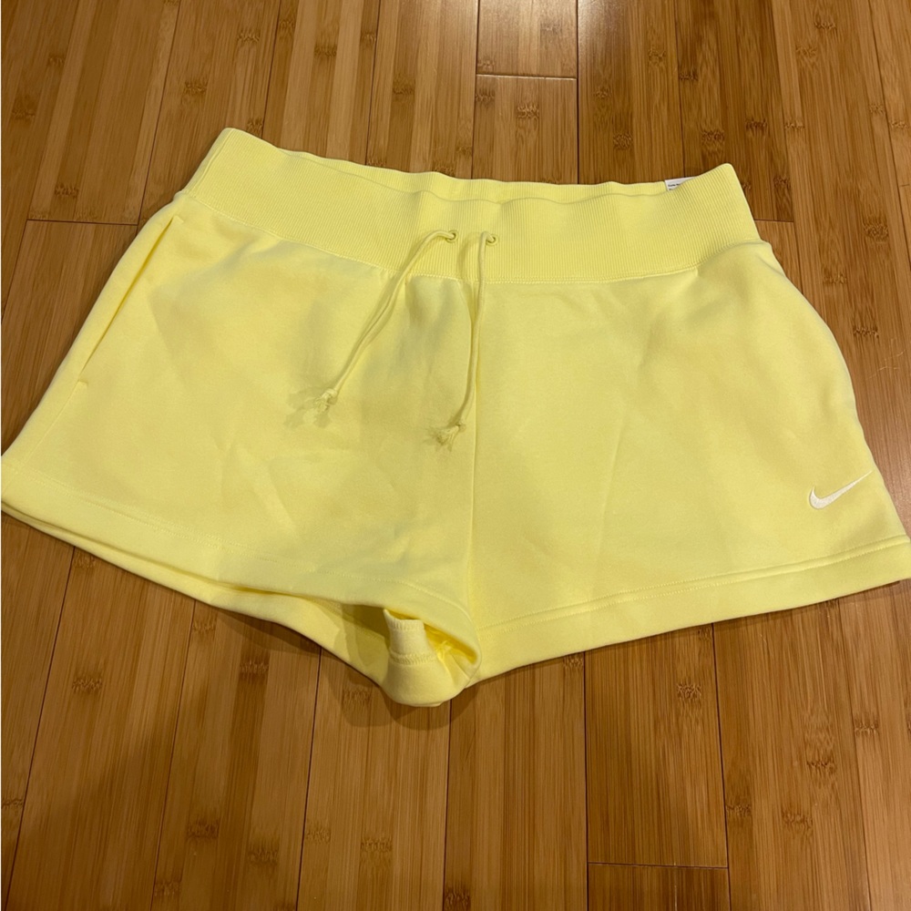 Yellow nike soft shorts
